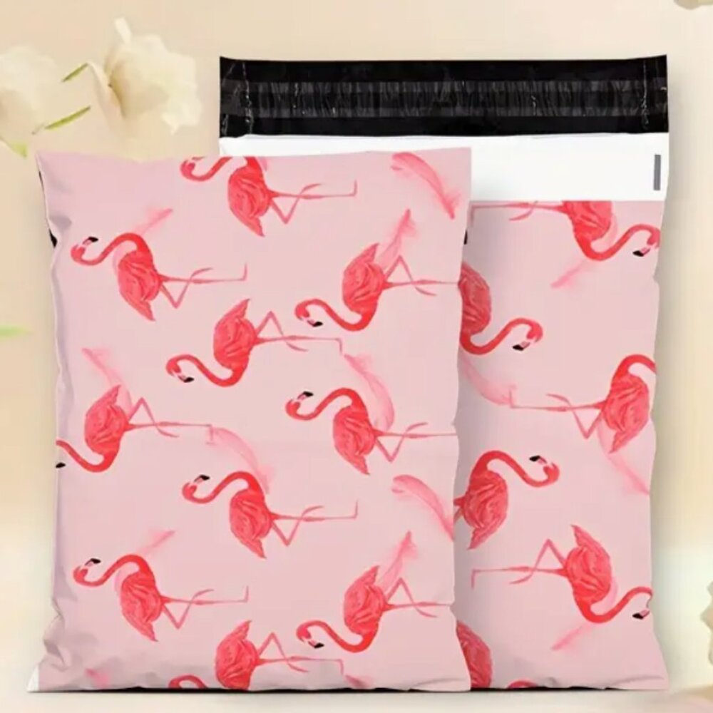 Flamingo Bundle Includes Poly Mailers, Thank You Stickers & Cards
